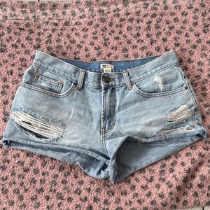 Billabong Light Blue Distressed Jean Shorts